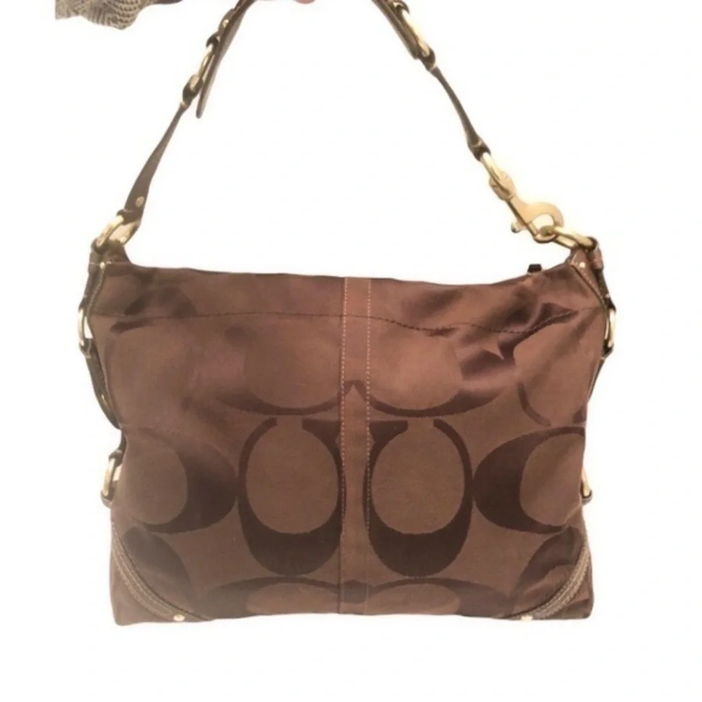 Coach vintage y2k 11648 slim Carly hobo signature brown zipper bag